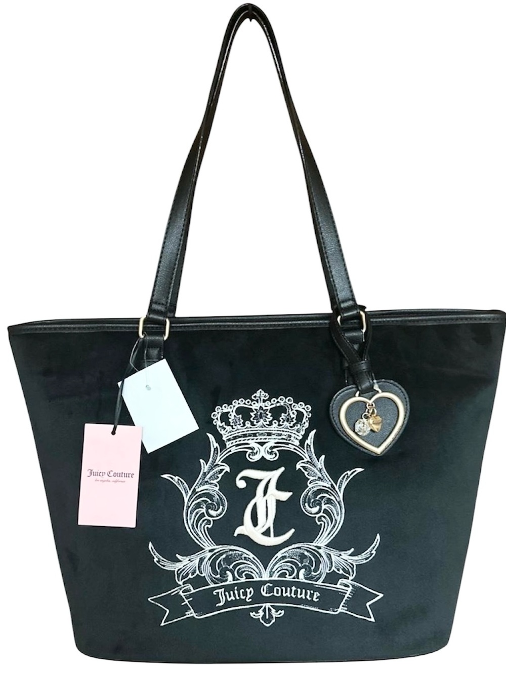 NWT Juicy Couture Need More Large Tote Shoulder Handbag Black Charm Y2K Gothic